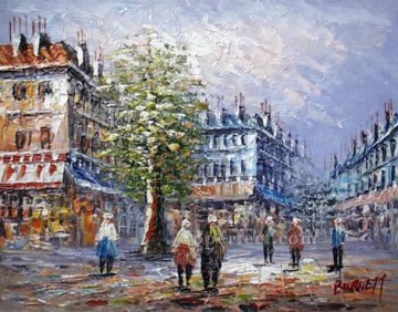 Commercial Street Scenery Painting - sy013hc street scene cheap